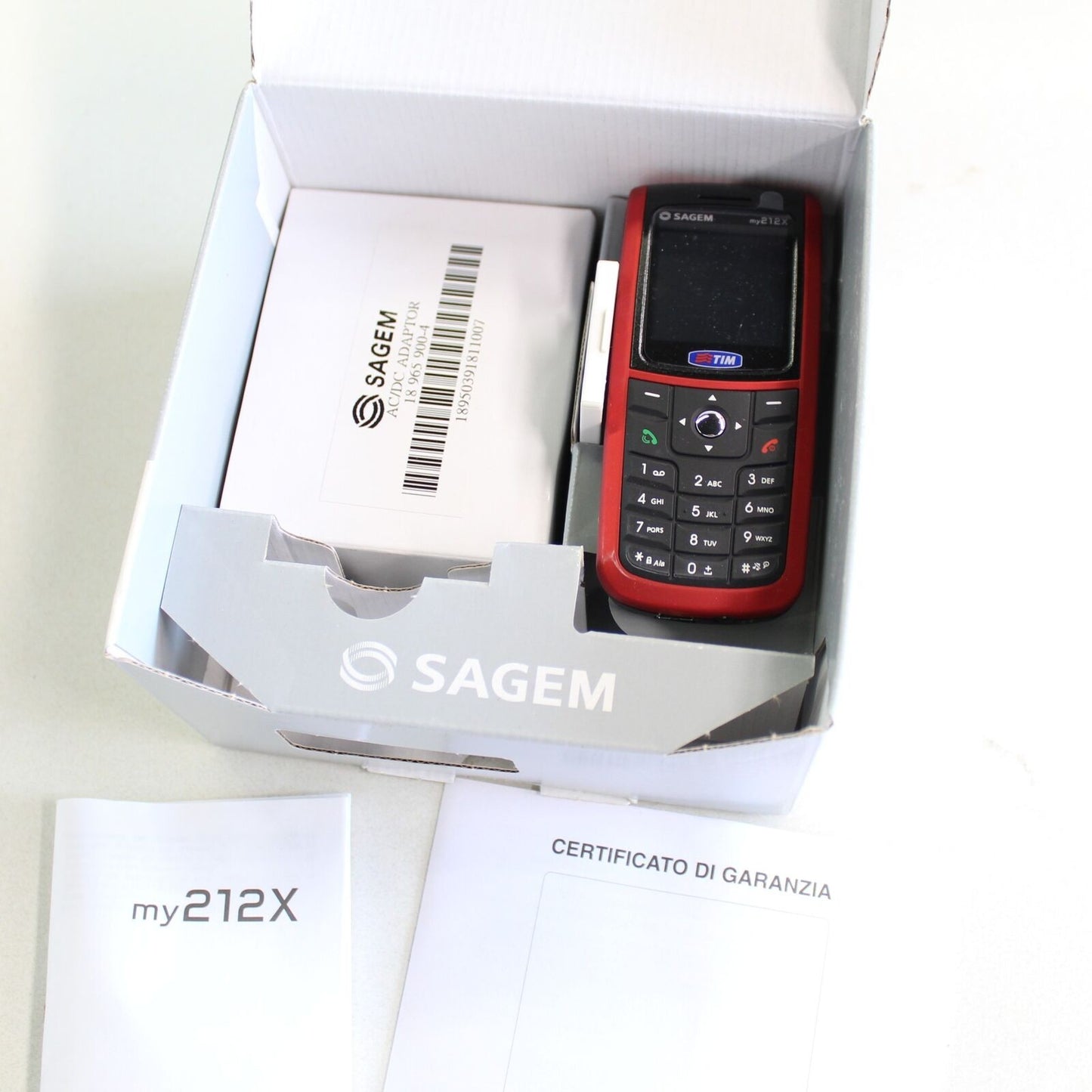 Rare Vintage SAGEM my210x my212x TIM Phone Red International Italian In Box