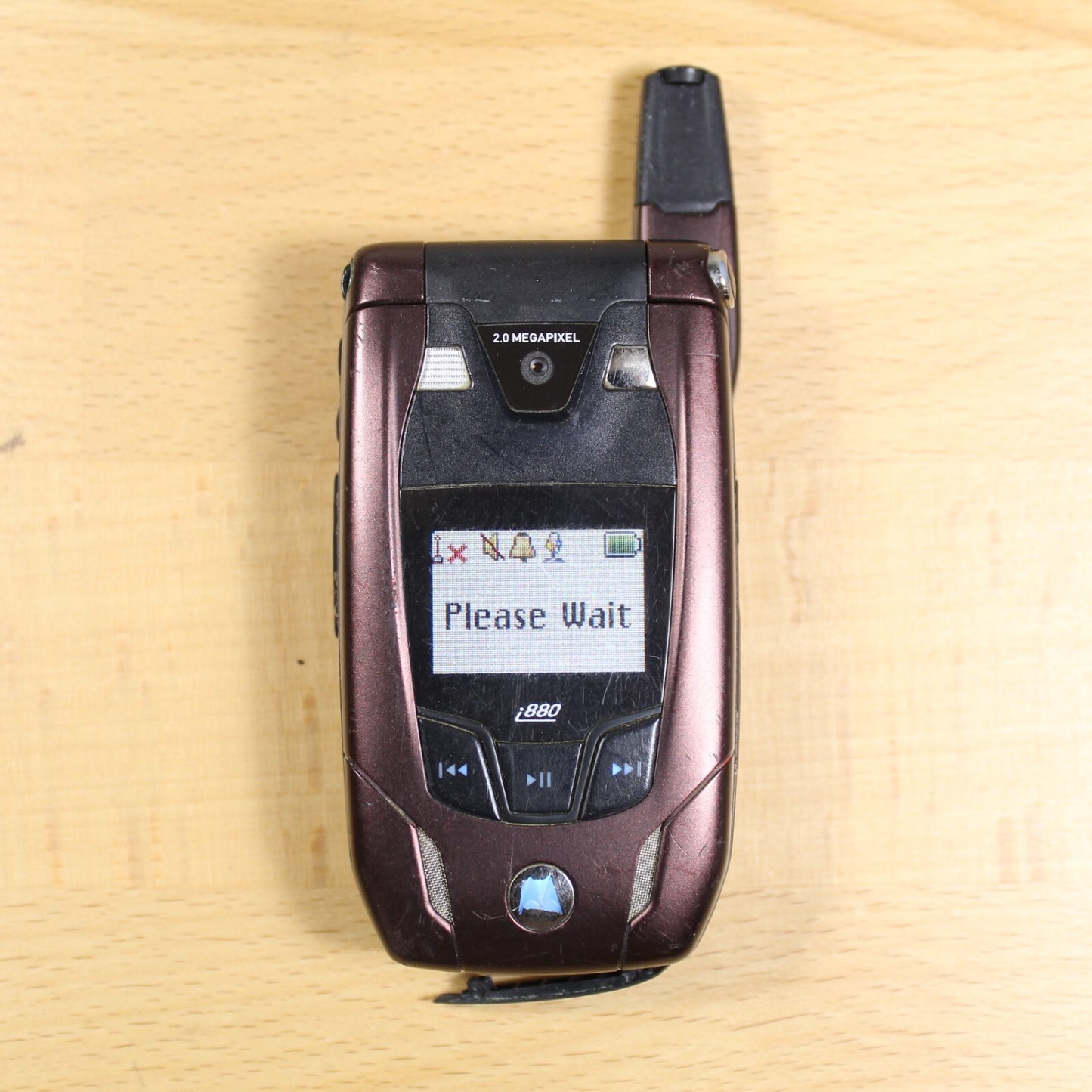 Motorola i880 Nextel Maroon Cell Phone iDen Direct Talk PTT Vintage Good #172