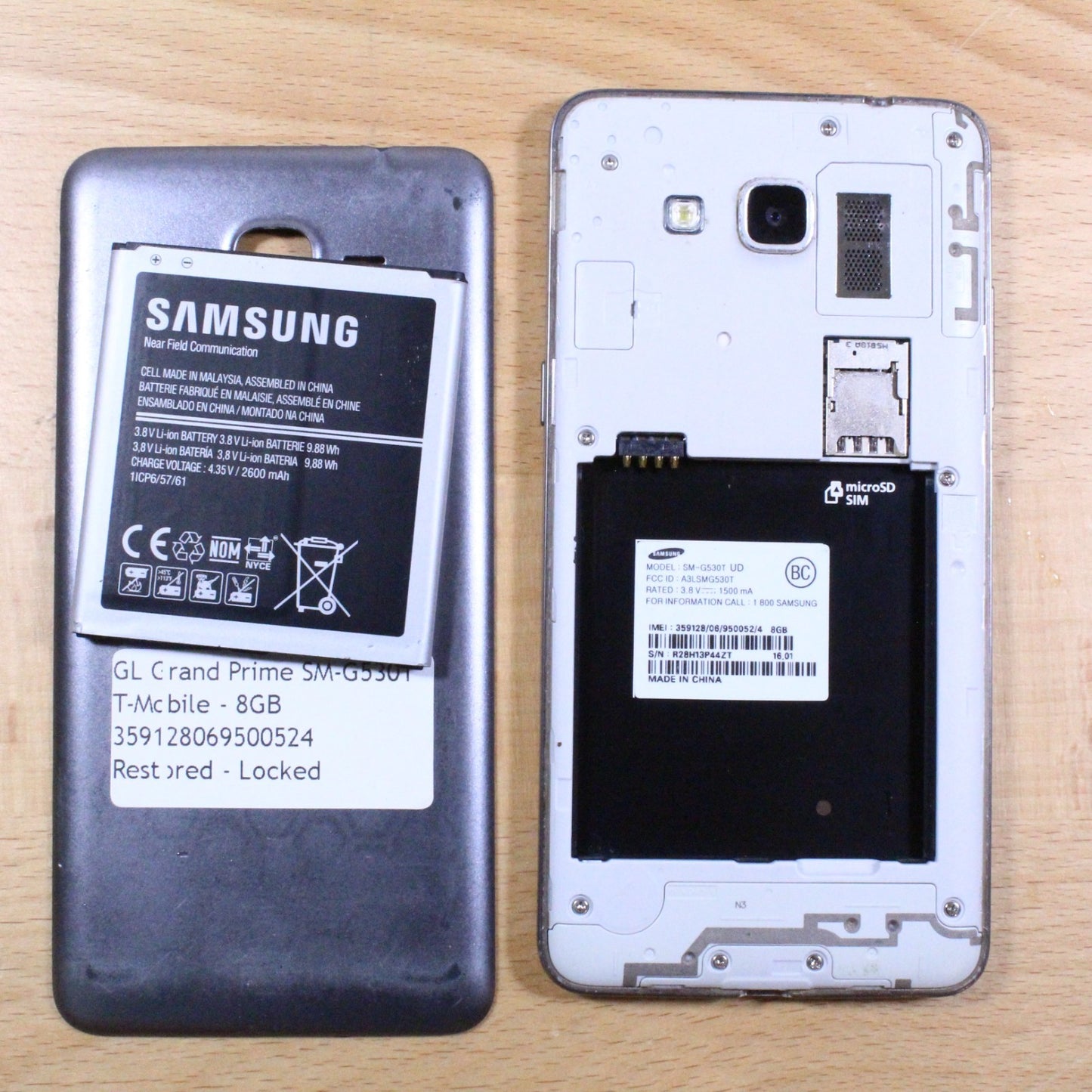Samsung Galaxy Grand Prime G530T T-Mobile Gray Smartphone For Parts #331