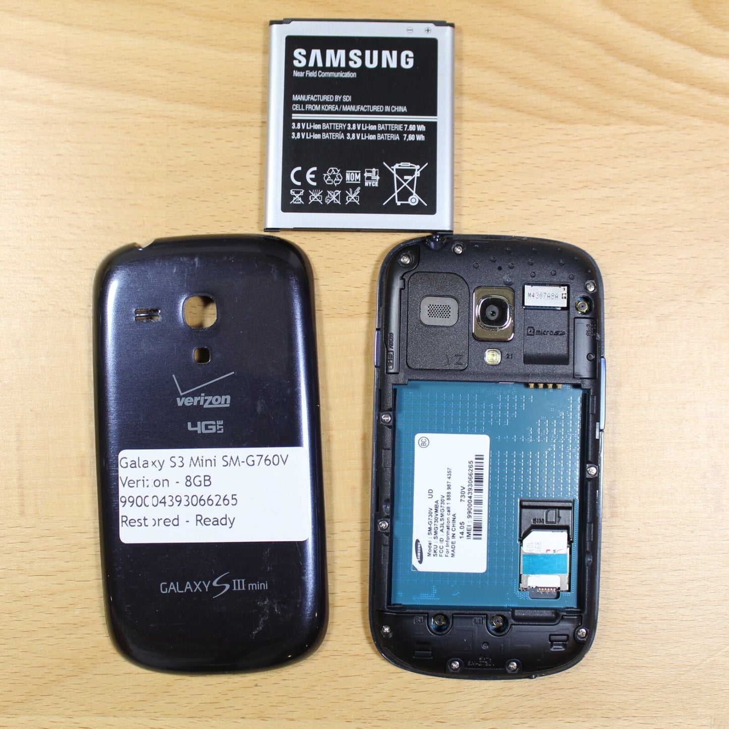 Samsung Galaxy S3 Mini SM-G760V Verizon 8GB Smartphone Good #135