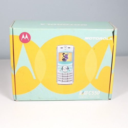 Rare Vintage Motorola C550 Phone Blue International In Box Complete Collectible