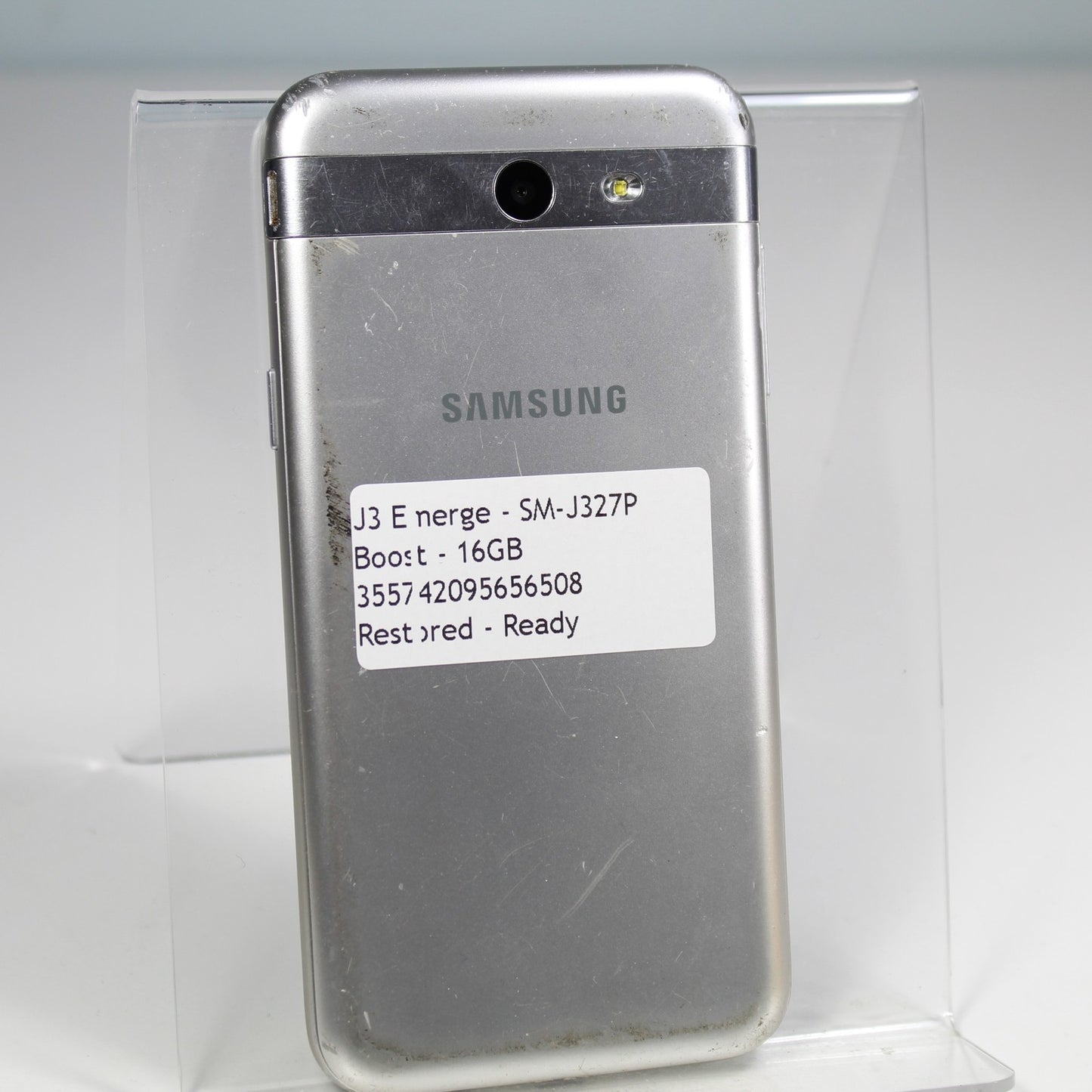 Samsung Galaxy J3 Emerge J327P Boost Smartphone 4G LTE Silver 16GB For Parts