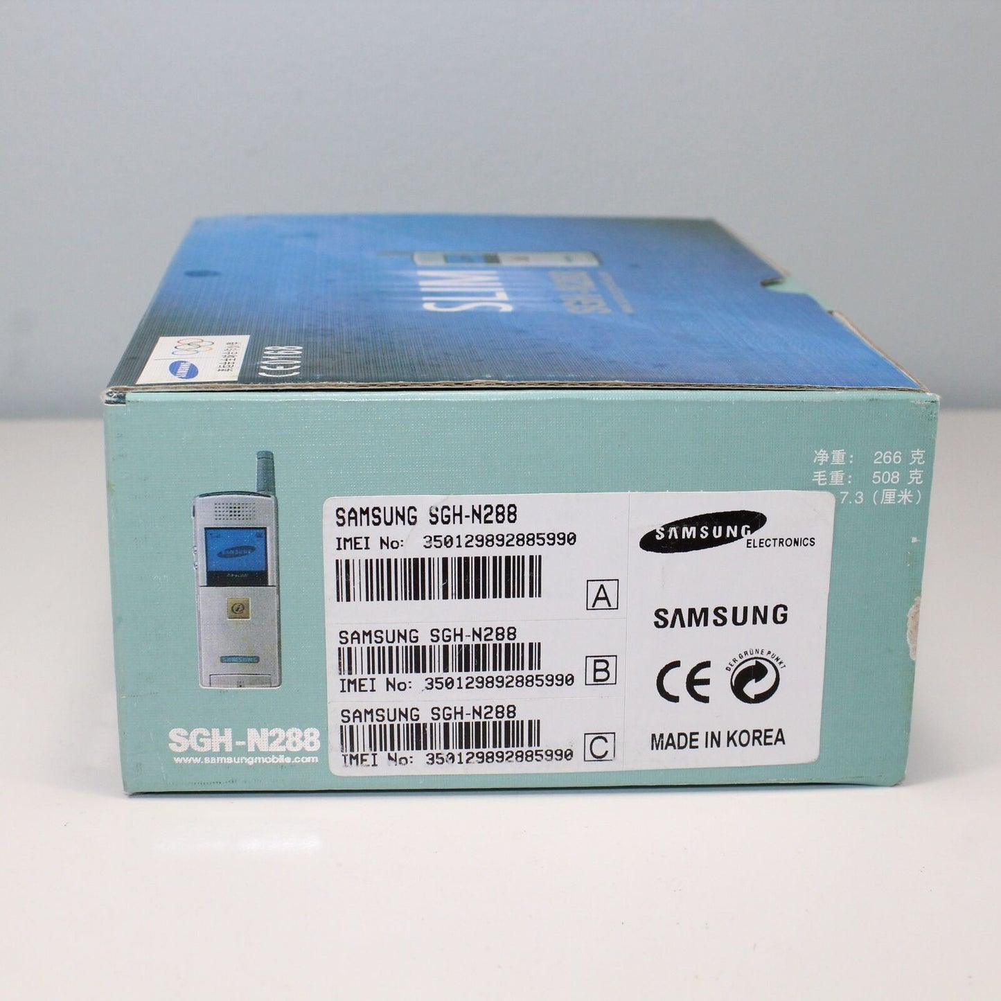 Rare Vintage Samsung SGH-N288 SLIM Olympics Blue Phone In Box International