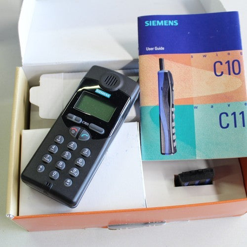 Rare Vintage Siemens Swing C10 AirTel Gray Blue Phone In Box International