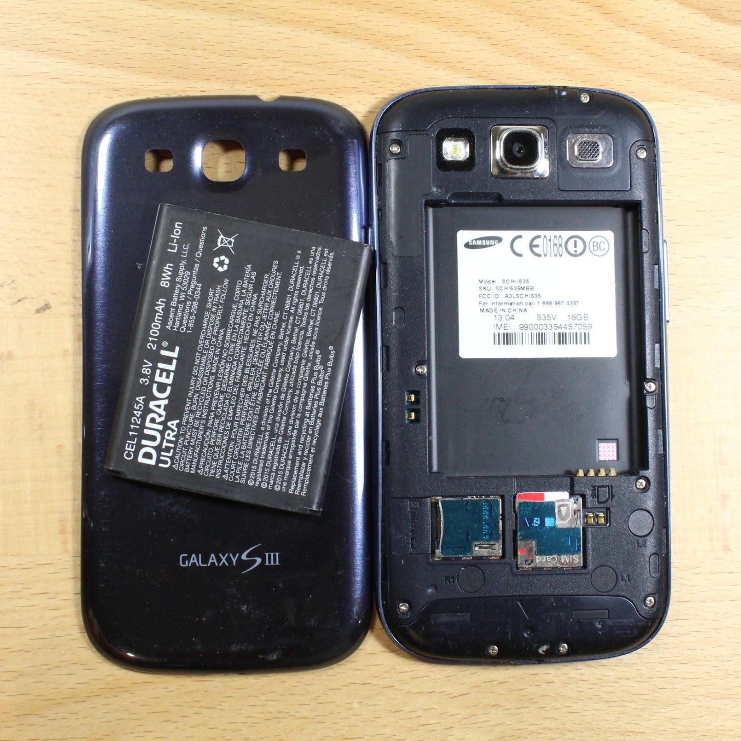 Samsung Galaxy S3 SCH-i535 Verizon Blue Smartphone For Parts #389