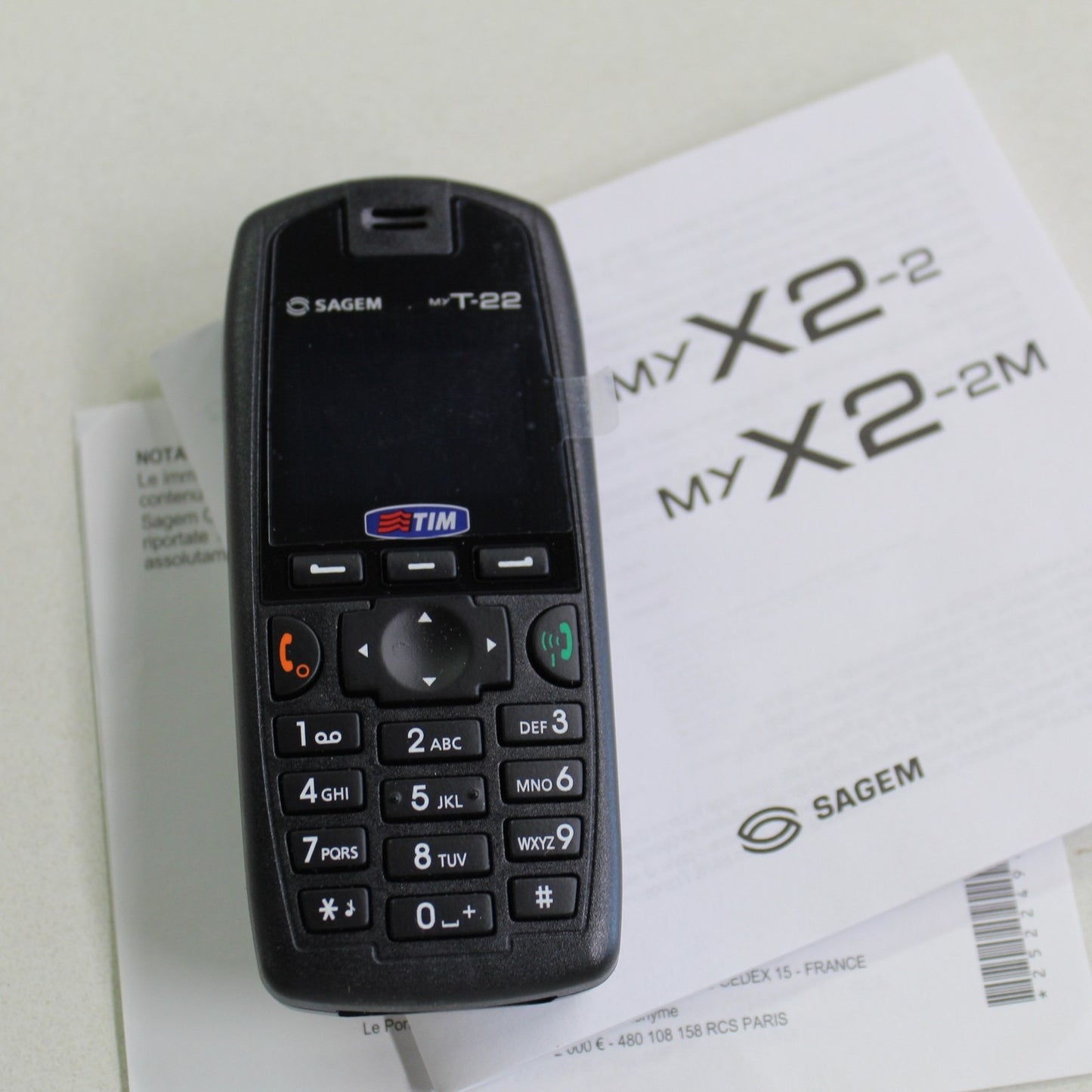 SAGEM myT-22 myX2-2 (TIM) Cellphone Black, Vintage International