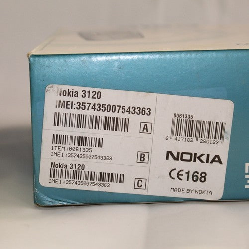 Rare Vintage Nokia 3120 Gray Phone International Incomplete Box No Battery