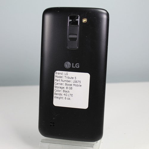 Vintage Classic LG Tribute 5 Boost Mobile 4G LTE Smartphone LS675 Black 8GB