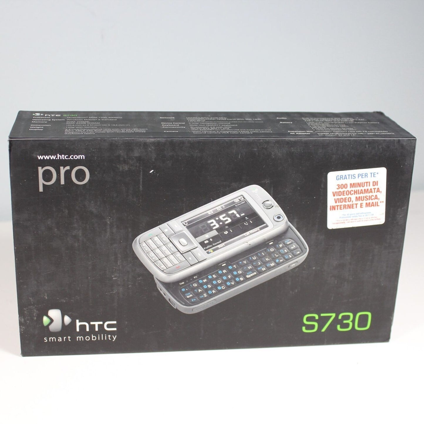 Rare Vintage HTC PRO S730 Phone Gray In Box 2007 Windows Italian International