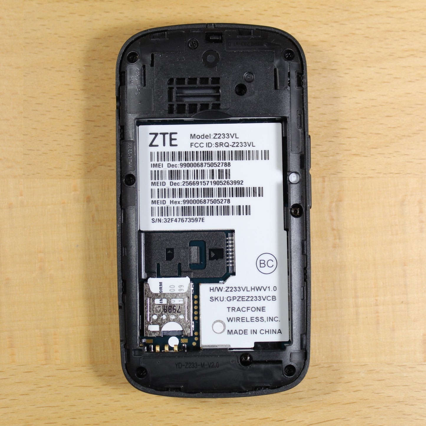 ZTE Cymbal Z233VL TracFone Cell Phone Untested