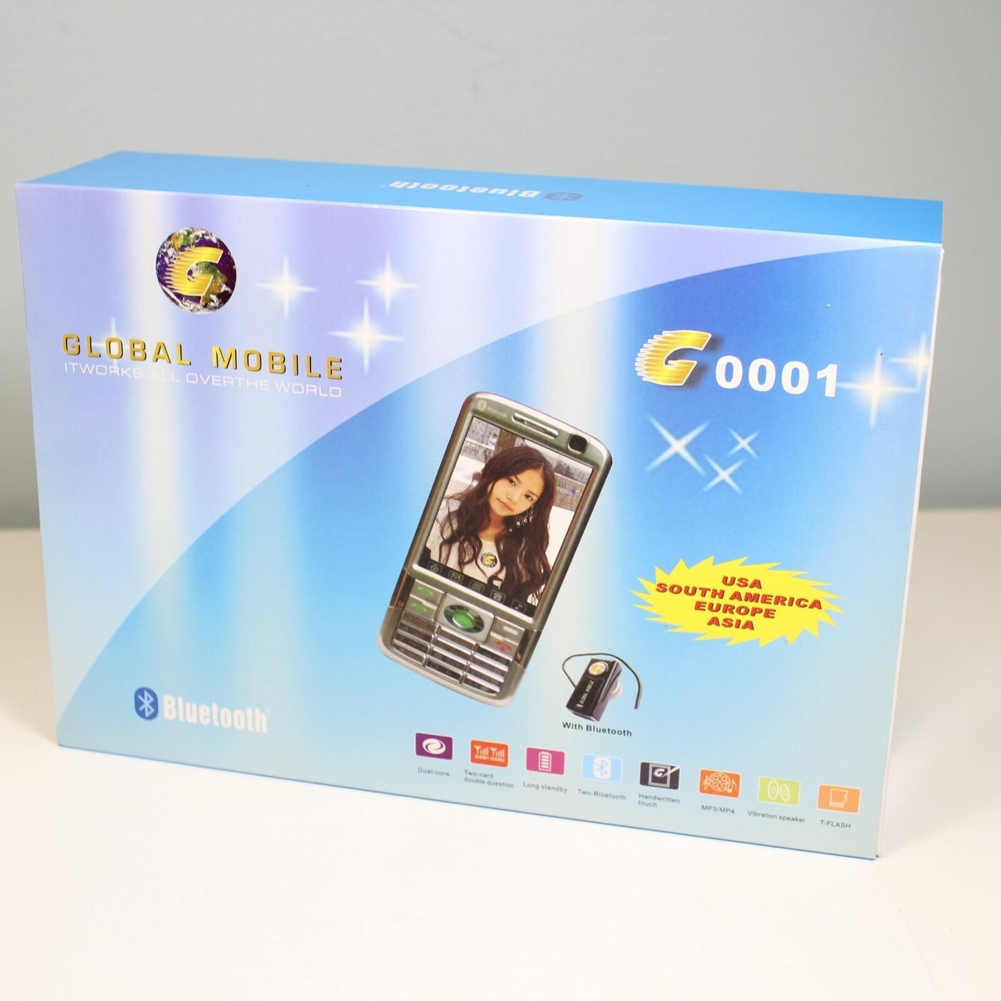 Unlocked Global Mobile Phone G0001 Silver International GSM Dual SIM In Box