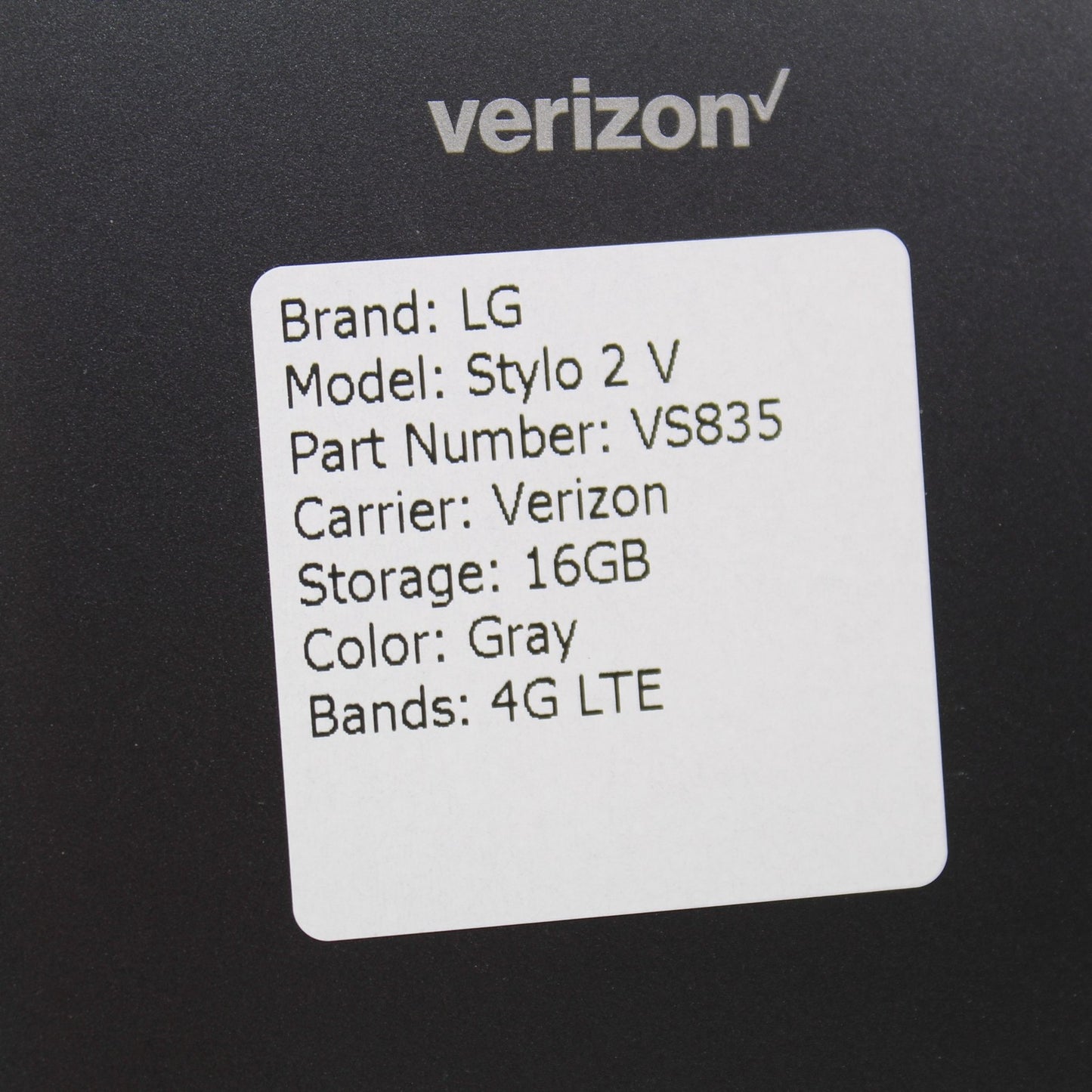 LG Stylo 2 V VS835 (Verizon) 4G LTE Smartphone - Gray, 16GB