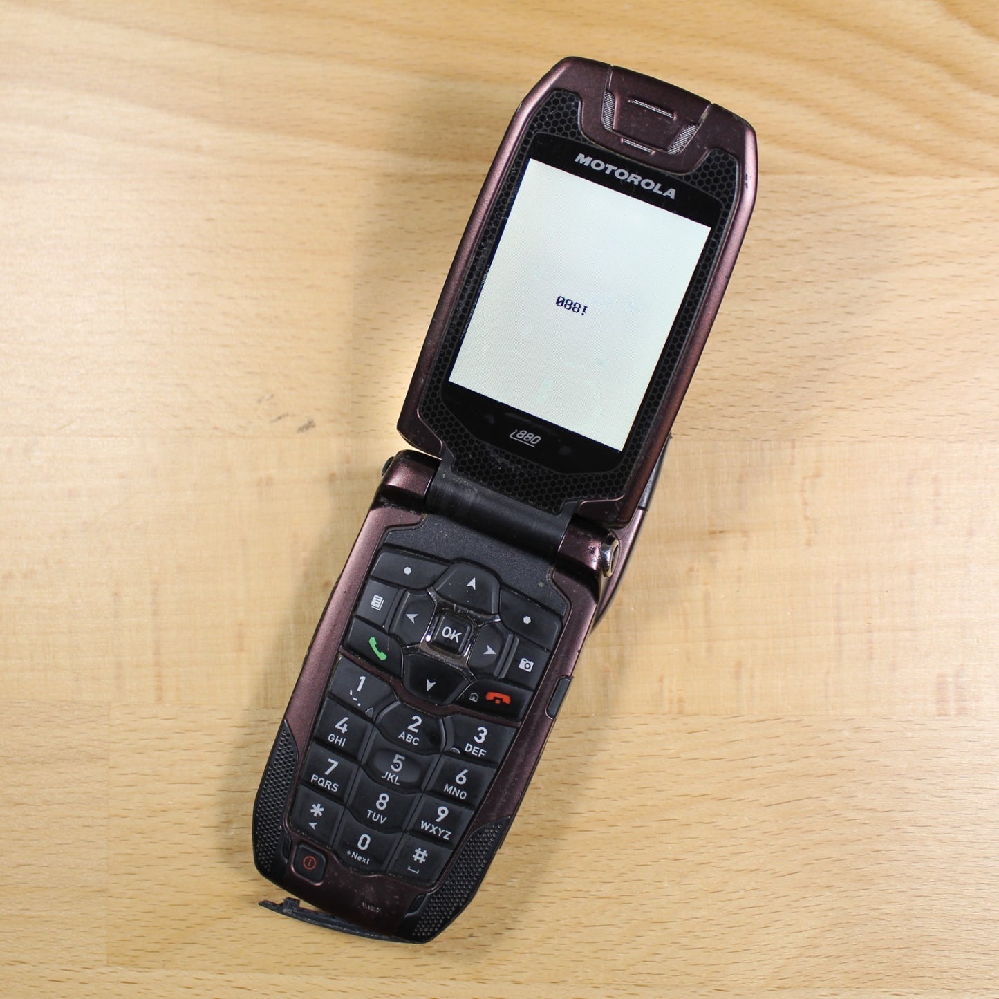 Motorola i880 Flip Phone Nextel Maroon Radio For Parts #280
