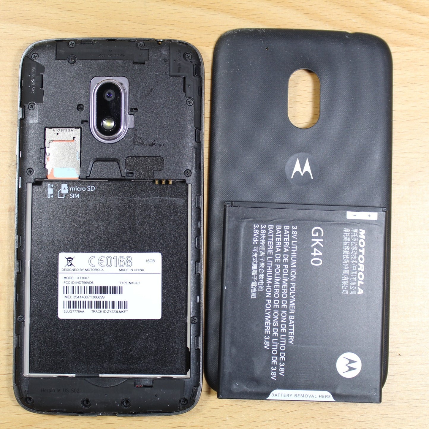 Motorola Moto G4 play XT1607 16GB Black For Parts Untested #169