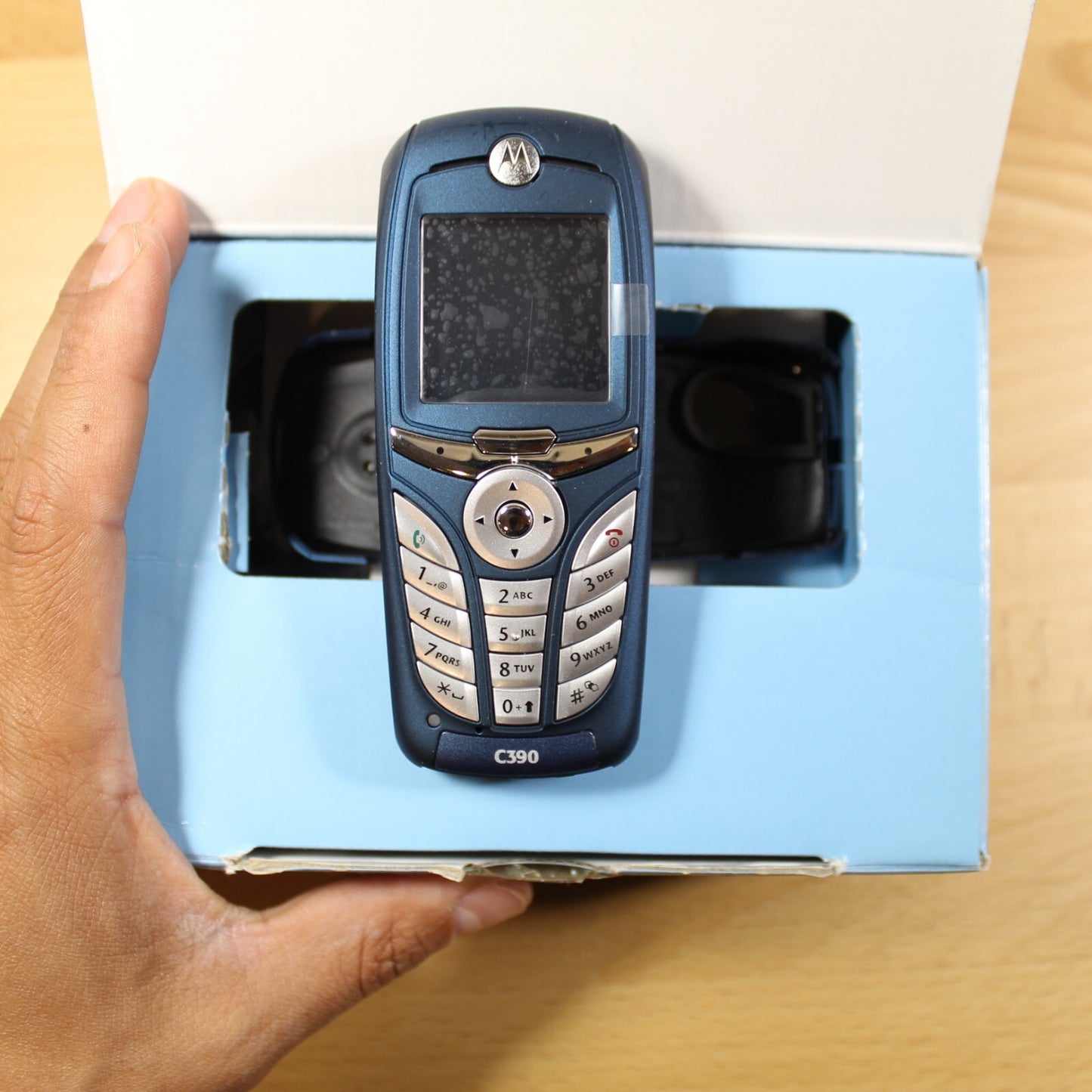 Rare Vintage Motorola C390 Phone Blue International In Box Collectible