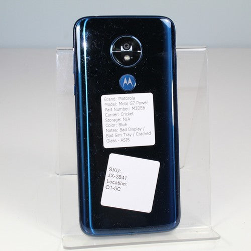 Motorola Moto G7 Power M3DE6 Cricket Smartphone Blue For Parts Repair