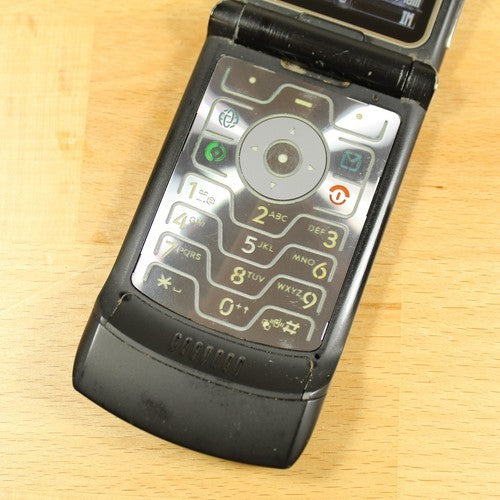 Rare Motorola RAZR V3 AT&T Camera Flip Phone Black Vintage Collector Piece