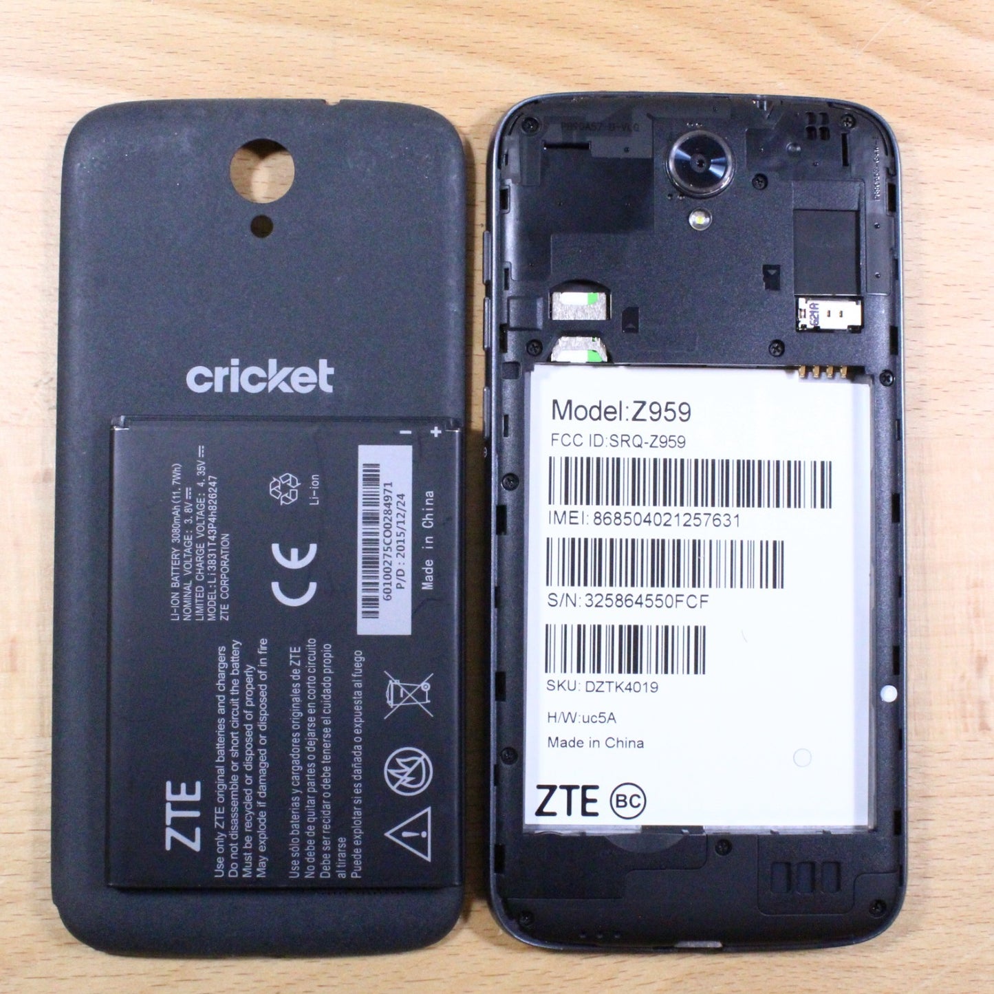 Z959 Grand X3 Black Smartphone Good #308