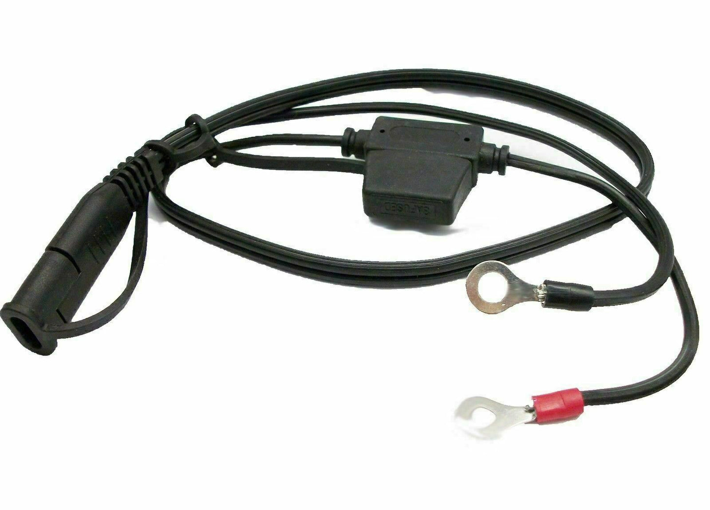 SAE 12V Battery Hookup 16 AWG DC Solar Auto Power Trailer Plug Cable 15 amp fuse