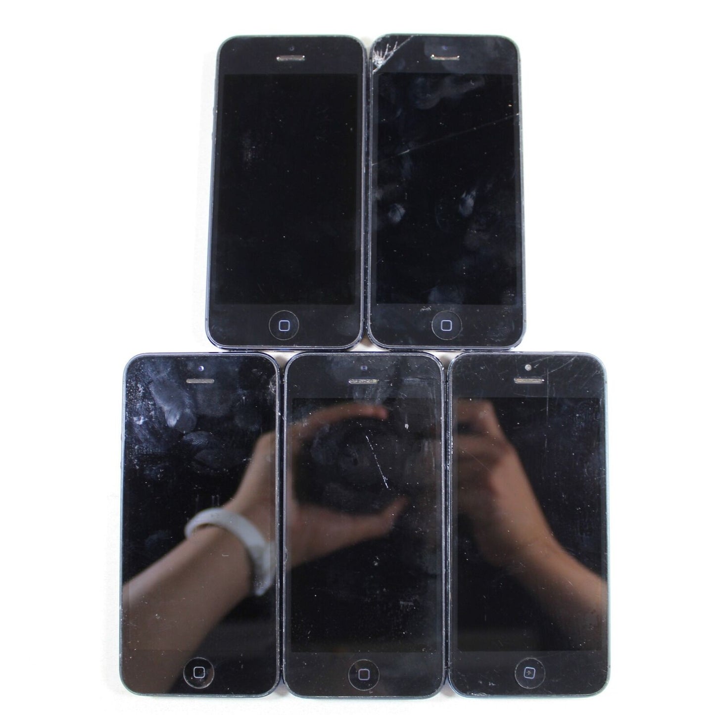 Vintage Apple iPhone 5 A1428 Smartphone 4G LTE Black Lot of 5 For Parts ASIS