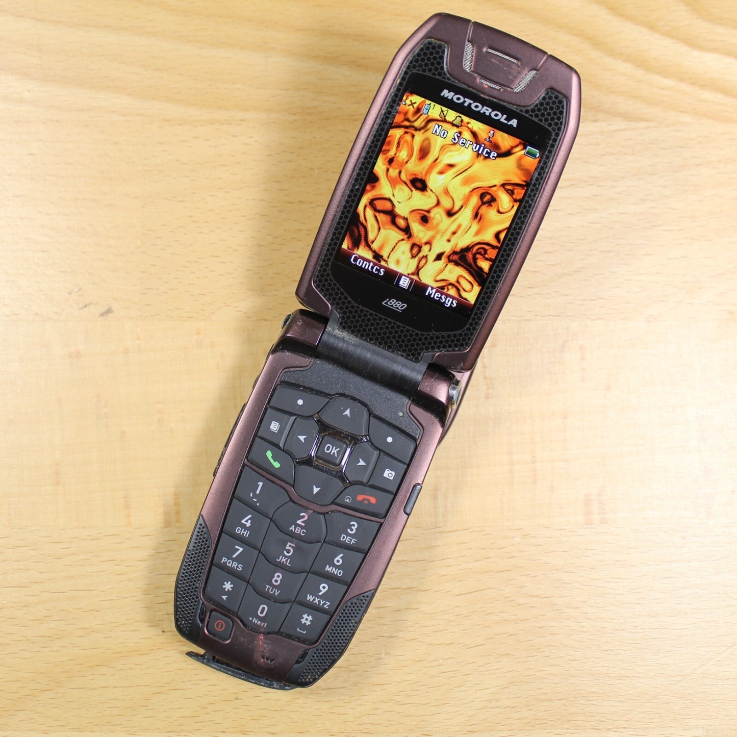 Motorola i880 Nextel Maroon Cell Phone iDen Direct Talk PTT Vintage Good #172