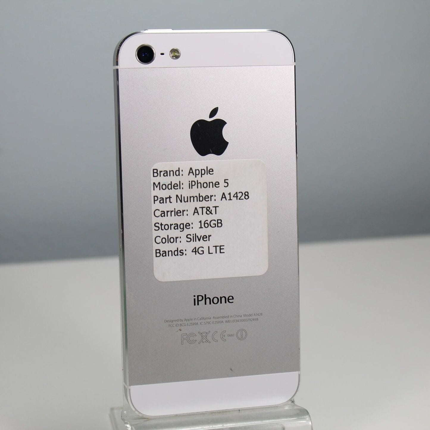 Vintage Apple iPhone 5 A1428 AT&T 4G LTE Smartphone Silver 16GB Collectible