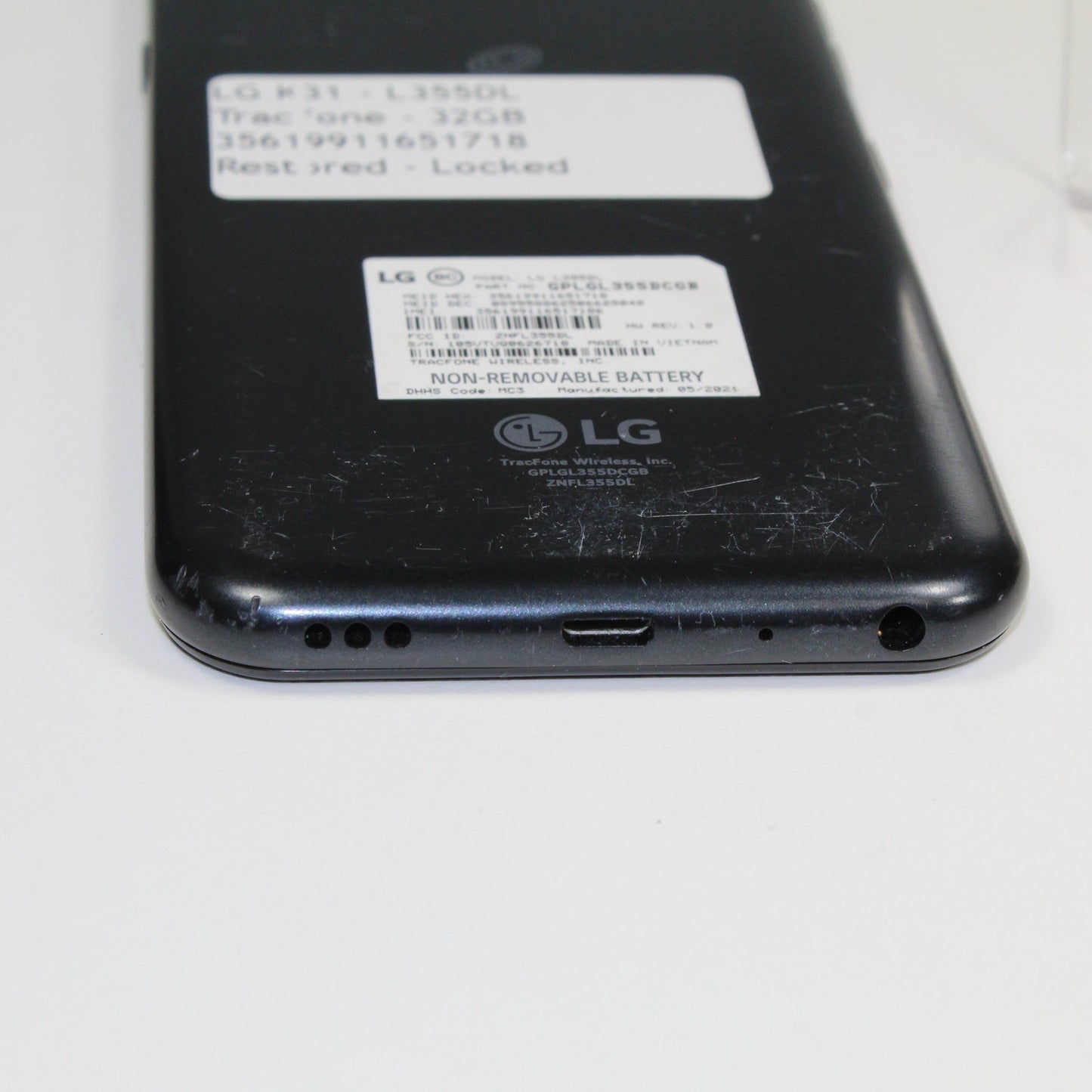 LG K31 L355DL TracFone Smartphone 4G LTE Black 32GB For Parts