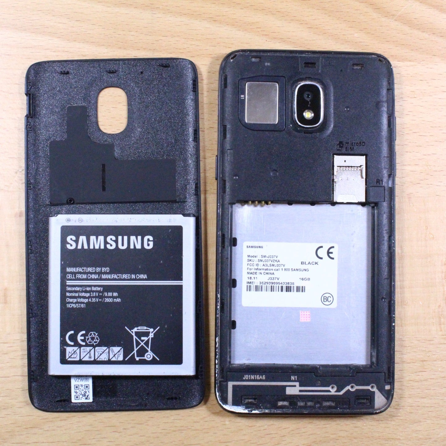 Samsung J3 J337V Verizon Black Smartphone For Parts #330