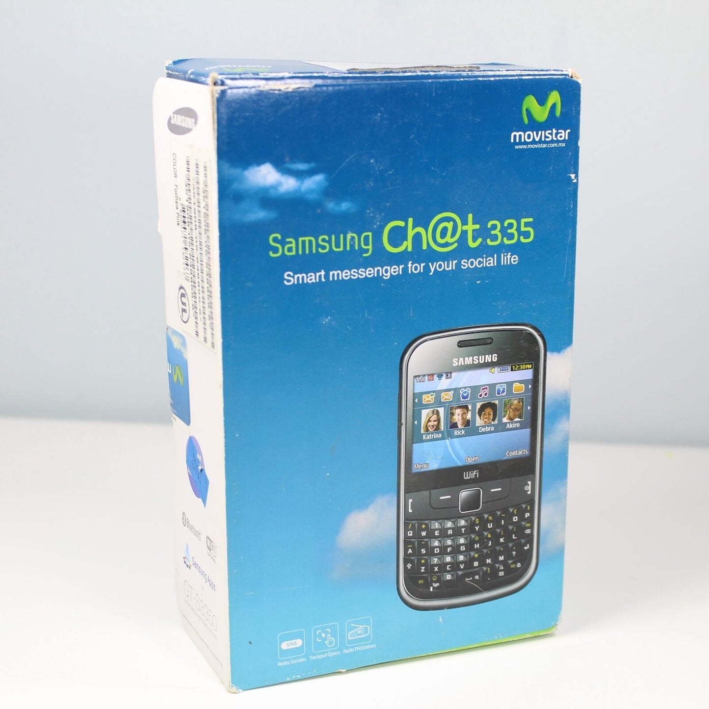 Rare Vintage Samsung Ch@t 335 GT-S3350 Movistar Phone Black In Box Collectible