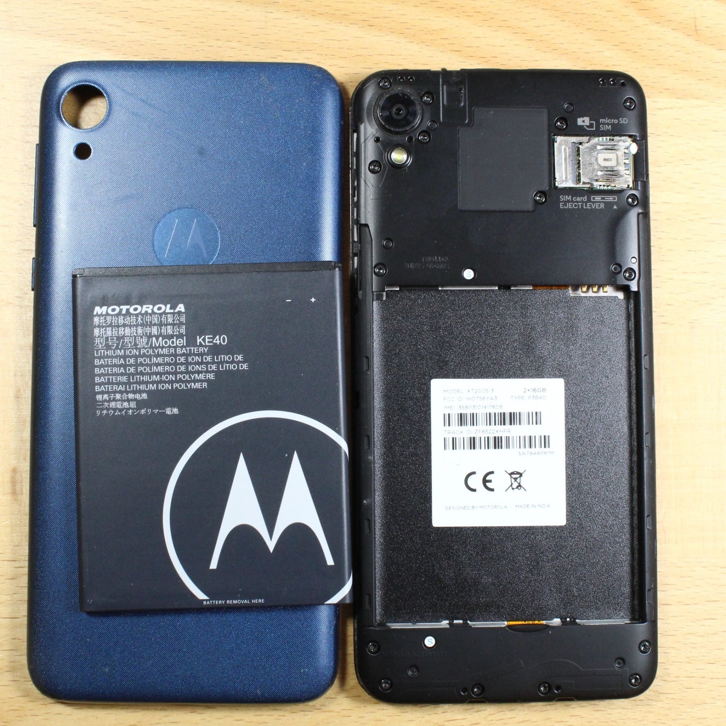 Motorola Moto E6 XT2005 Blue Smartphone For Parts #405