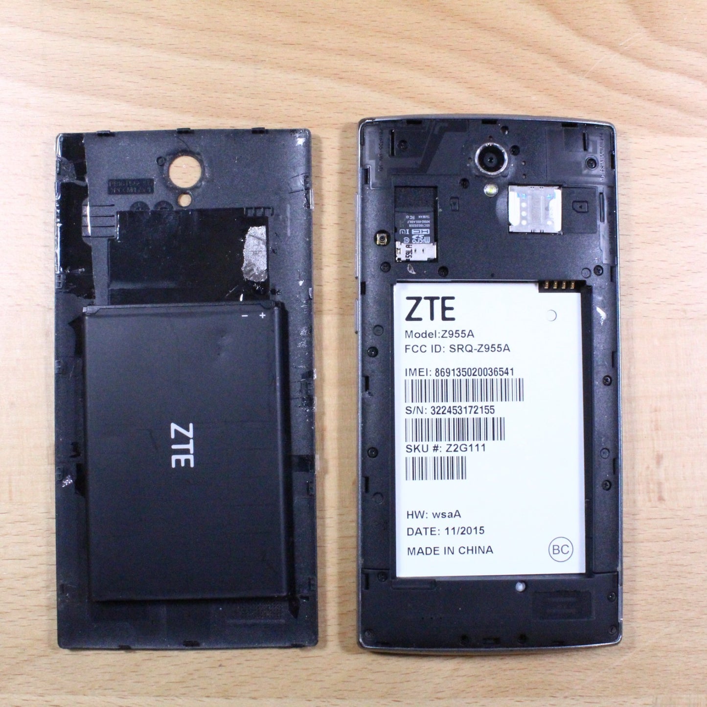 Z955A Zmax 2 Gray Smartphone For Parts #321