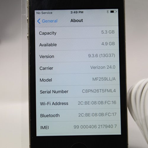 Vintage Apple iPhone 4S A1387 Unlocked Smartphone 3G Black 8GB IOS 9