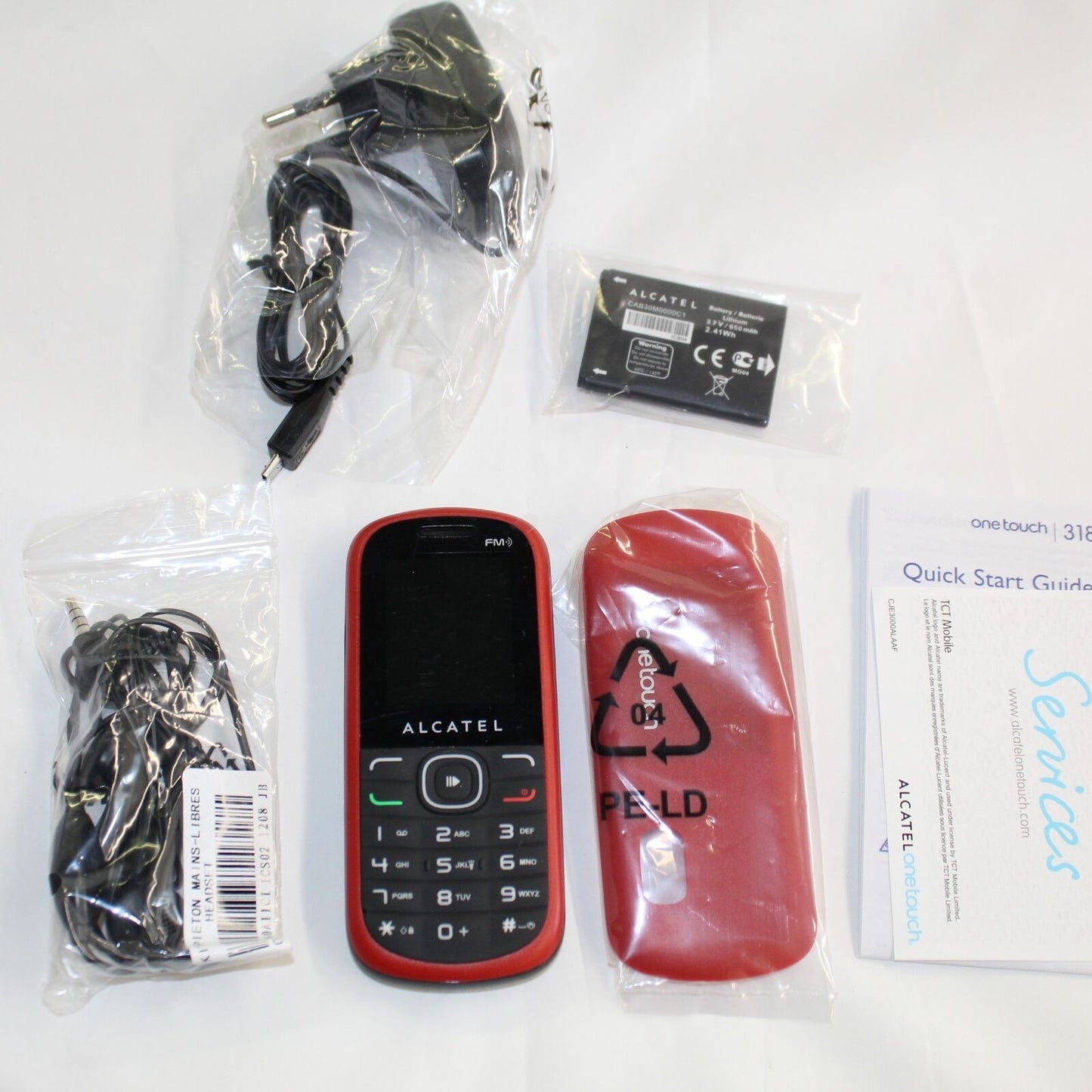 Alcatel One Touch 318D Unlocked Red Dual SIM Smartphone 2012 GSM New In Box