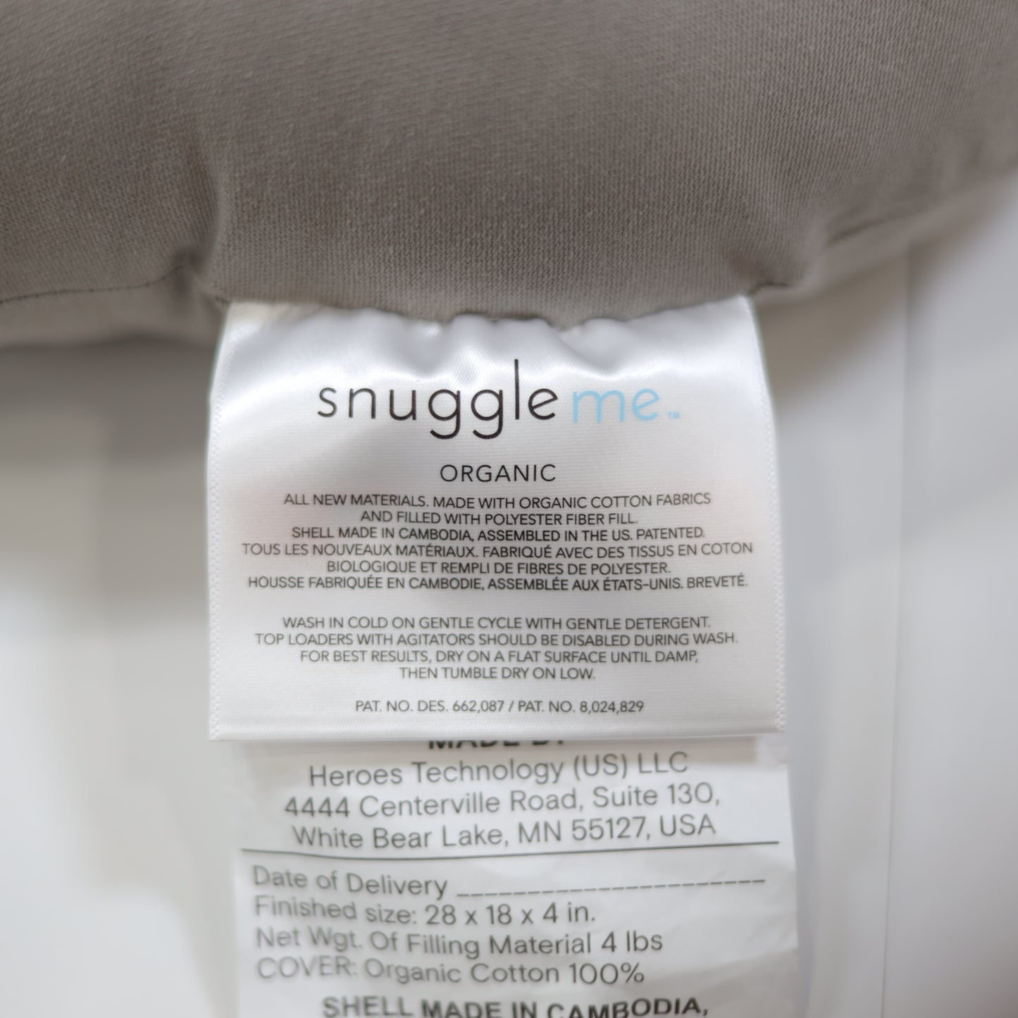 Snuggle Me Organic Baby Lounger – Newborn & Infant Nest | Stone