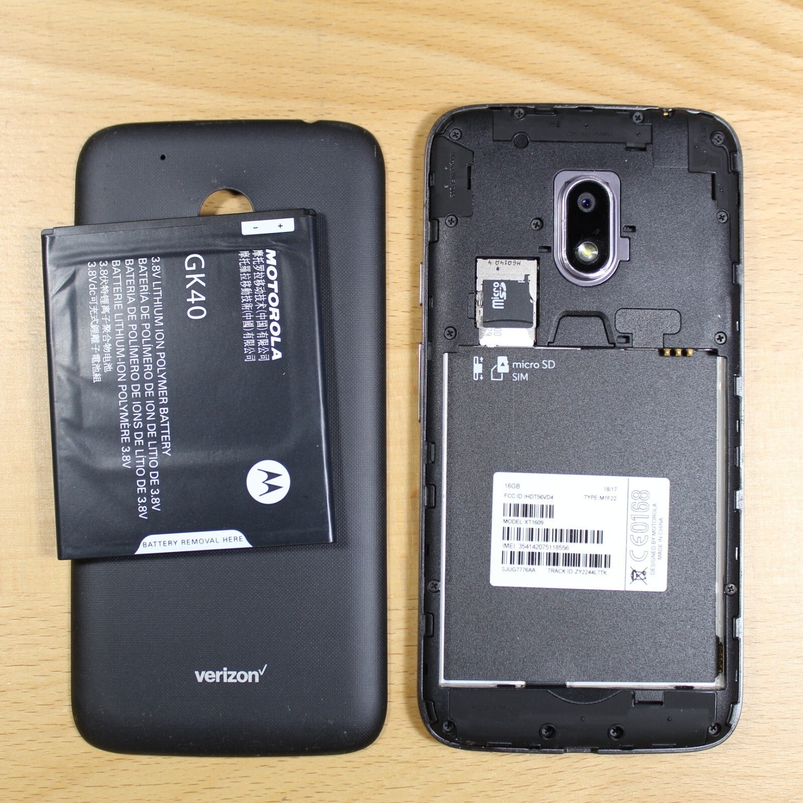 Motorola Moto G Play XT1609 Verizon 16GB Black Smartphone For Parts #206