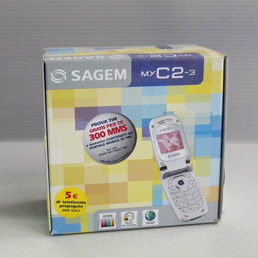 Rare Vintage SAGEM myC2-3 TIM Phone Silver International In Box Collectible