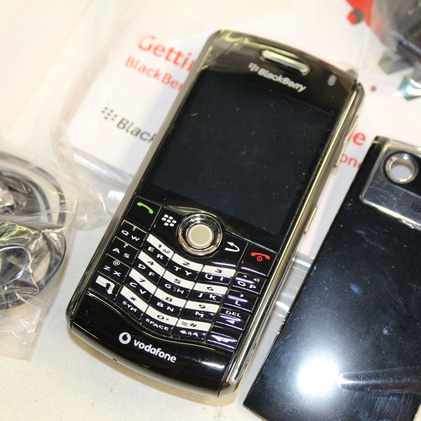 Rare Vintage Blackberry Pearl 8110 Vodafone Phone Black In Box