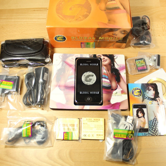 Rare Vintage Global Mobile G700 Unlocked Phone Black In Box Collectible Bundle