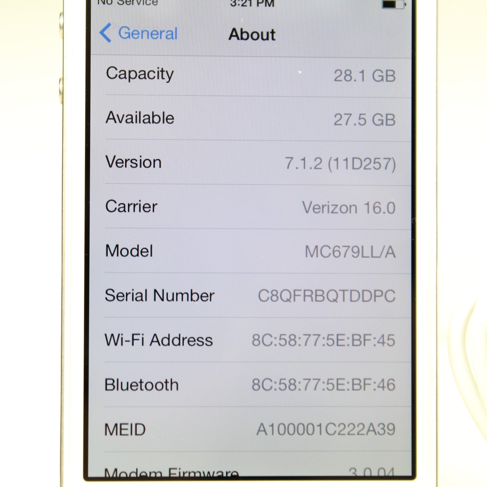 Vintage Apple iPhone 4 A1349 Verizon Smartphone 3G White 8GB No Sim Model IOS 7