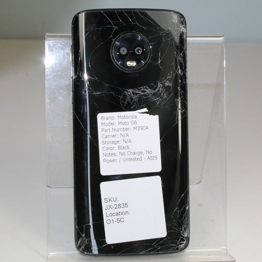 Motorola Moto G6 M390A Smartphone Black For Parts No Power Untested