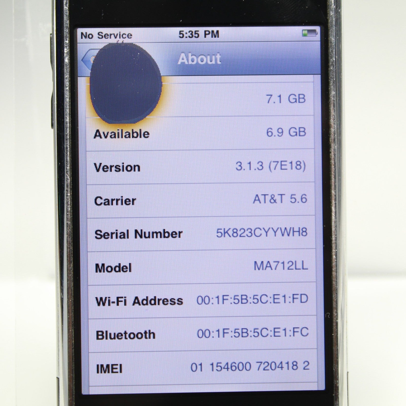 Rare Vintage Apple iPhone 1st Generation AT&T Smartphone 3G GSM 8GB For Parts