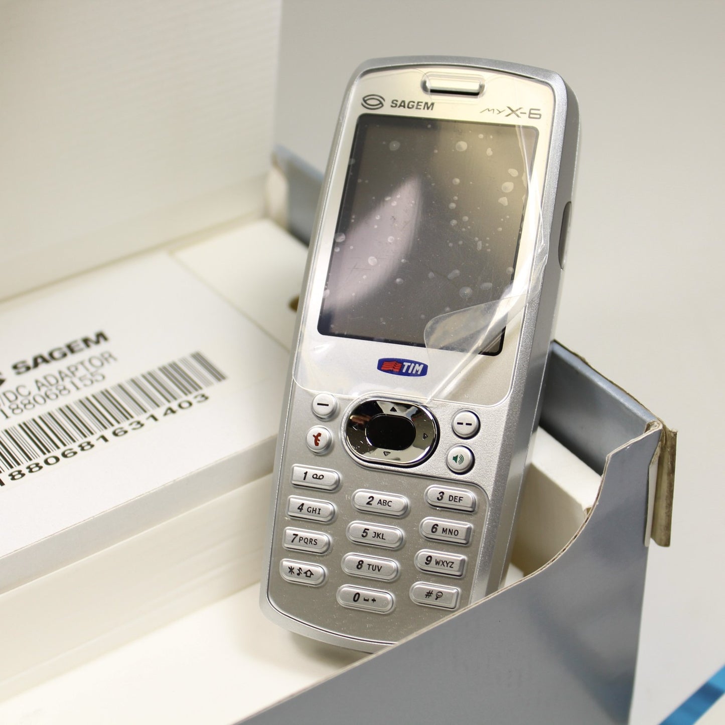 Rare Vintage Sagem myX-6 (TIM) Cellphone Silver International Italian In Box
