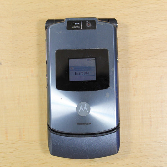 Vintage Motorola RAZR V3xx AT&T Gray Cell Phone For Parts #128