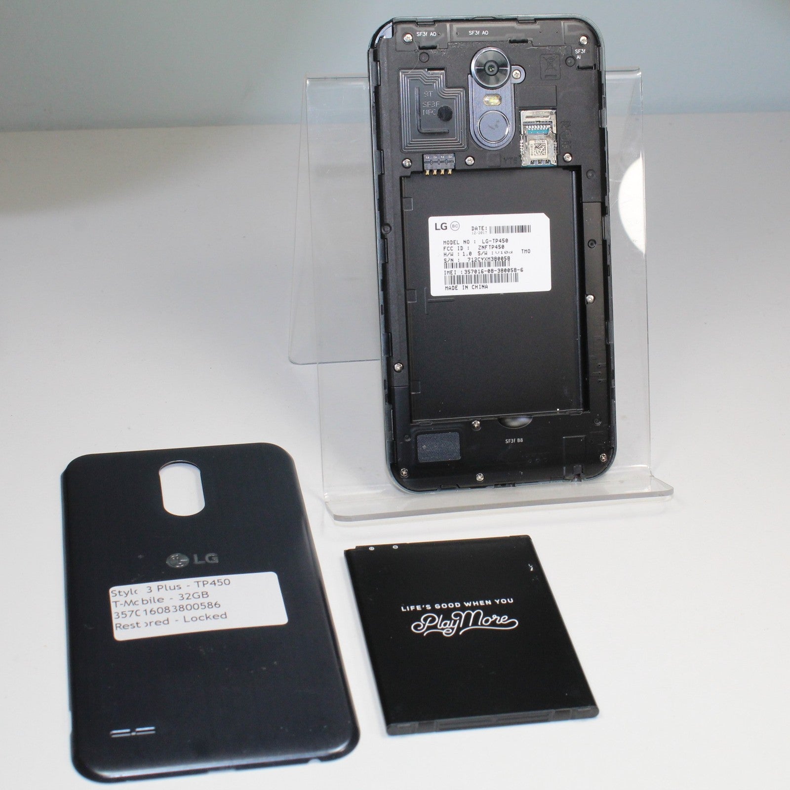 LG Stylo 3 Plus TP450 T-Mobile Smartphone 4G LTE Gray 32GB For Parts