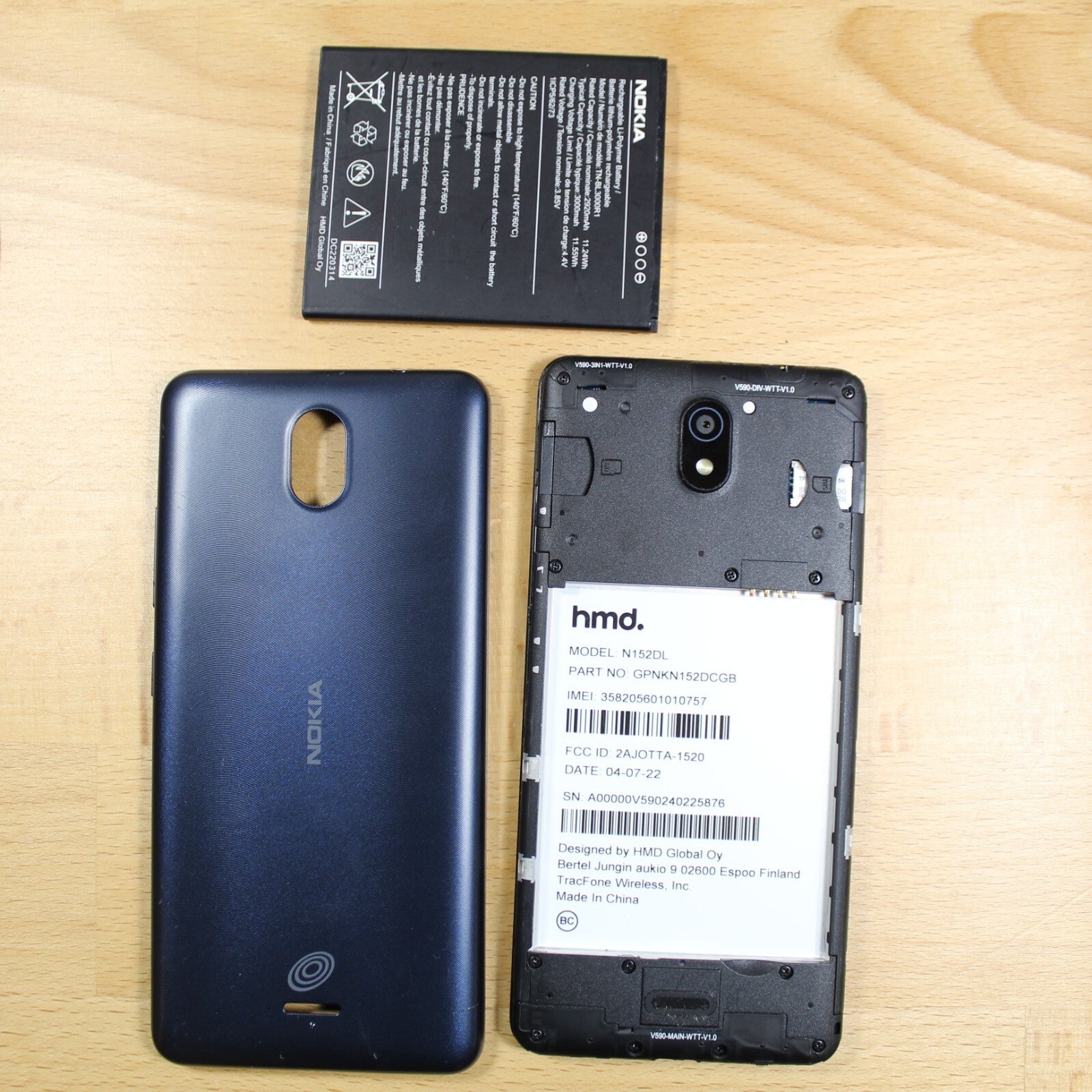 Nokia C100 N152DL TracFone Blue Smartphone For Parts #245
