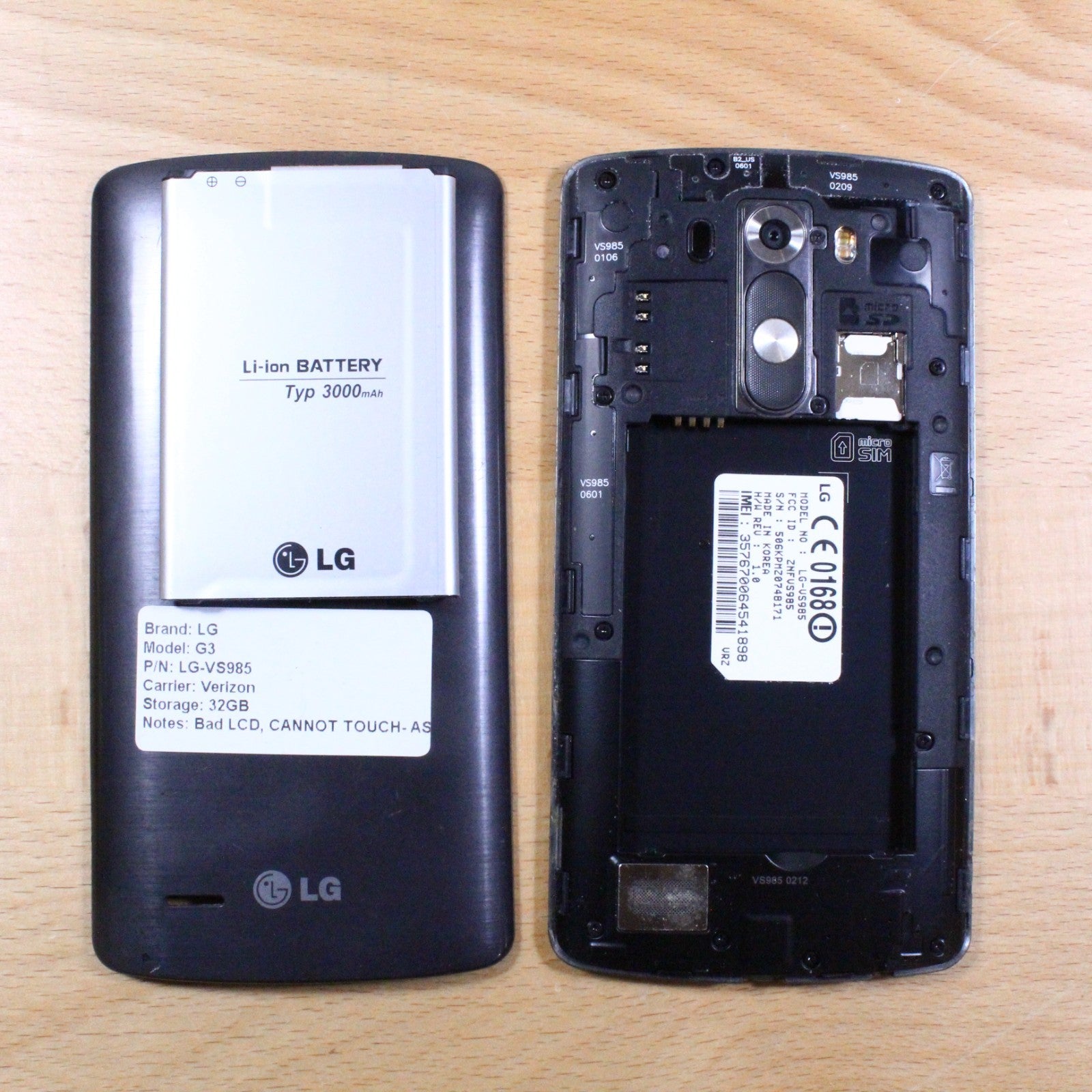 LG G3 VS985 Verizon Smartphone For Parts #325