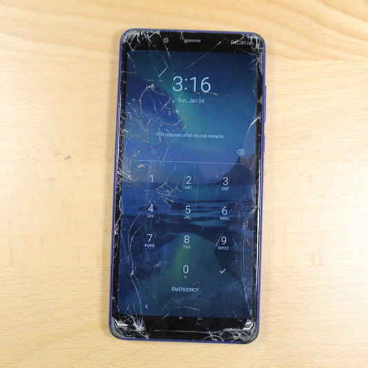 Nokia 3.1 Plus TA-1124 Blue Cricket Smartphone For Parts Untested #189