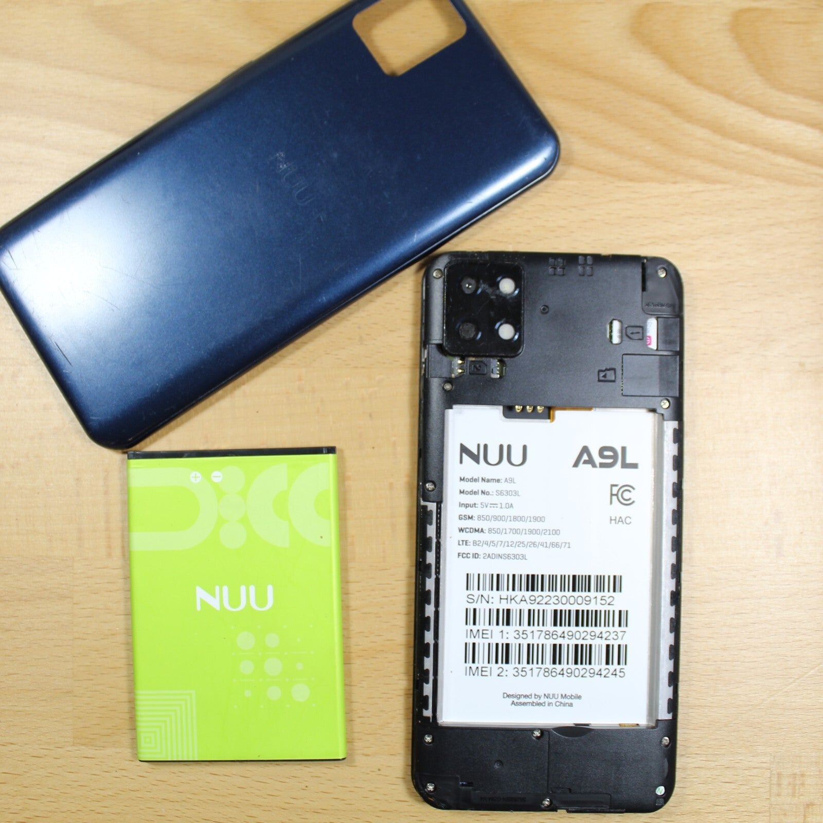 NUU A9L S603L Blue Smartphone For Parts #254