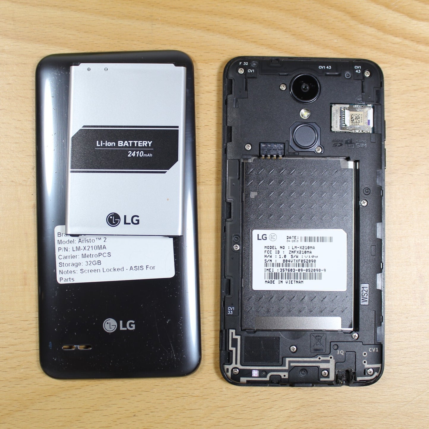 LG X Charge L64VL 16GB Black For Parts Untested #168