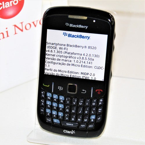 Rare Vintage Blackberry Curve 8520 Claro Phone WiFi Black In Box International